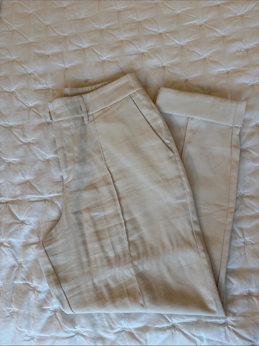 a new day Cream Elastic-Waist Trousers